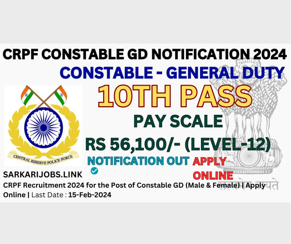 CRPF Constable GD Notification 2024