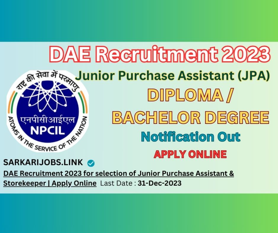 DAE Recruitment 2023. Department of Atomic Energy Recruitment 2023