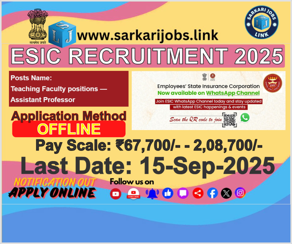 ESIC Recruitment 2025