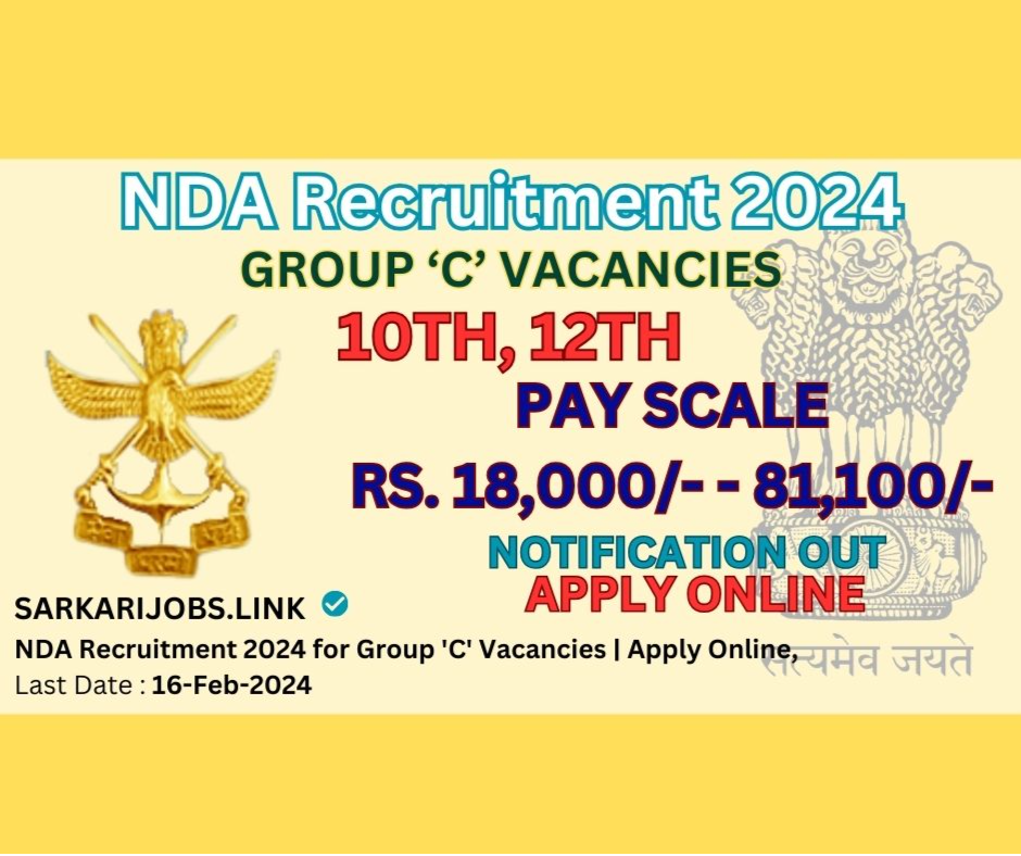 NDA Recruitment 2024 for Group C