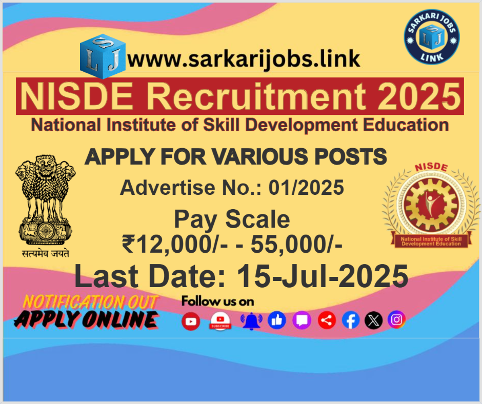 NISDE Recruitment 2025