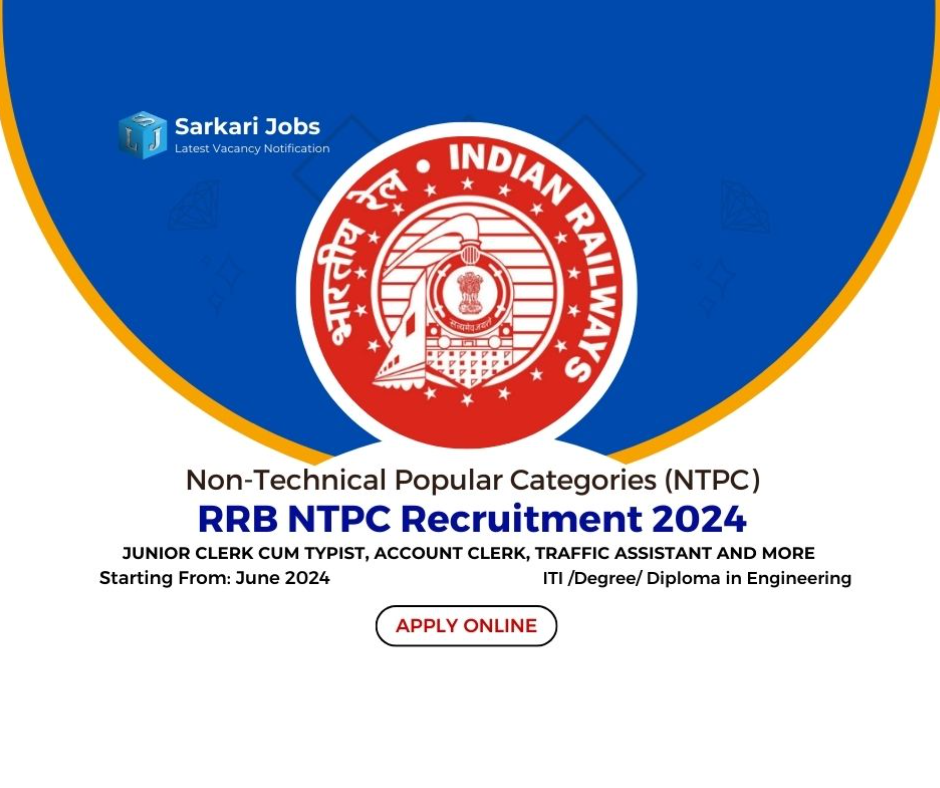 RRB NTPC Recruitment 2024 for 35000 NTPC & Graduate Level Various Post