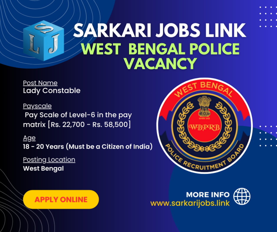 West Bengal Police Recruitment 2023, Lady Constable